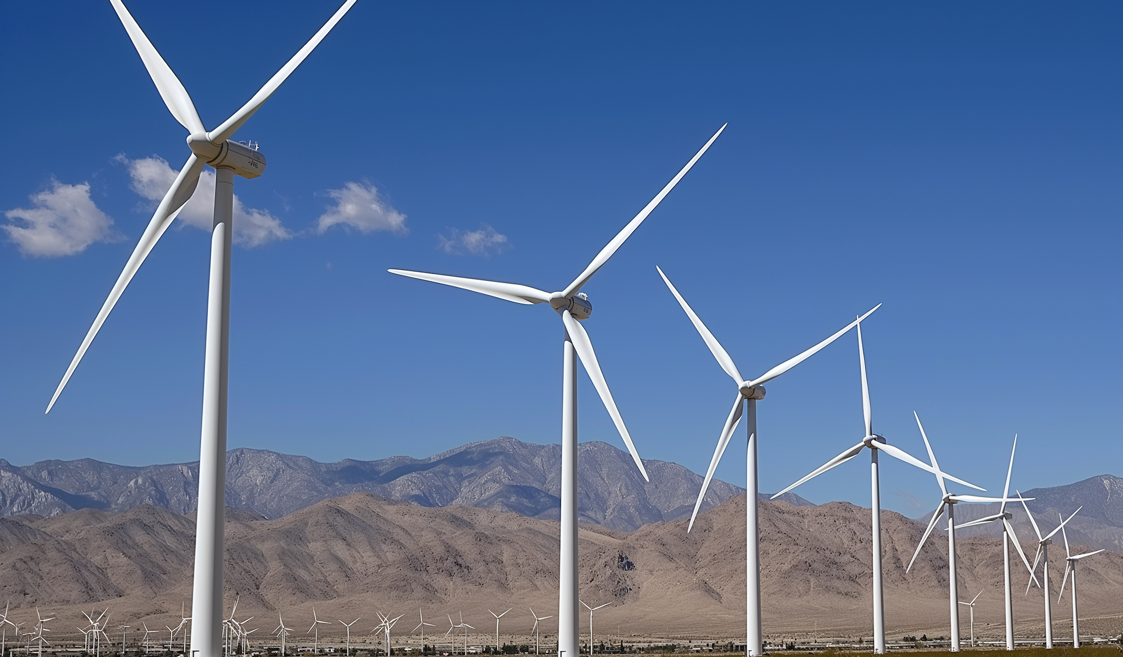 wind turbines on a hillside